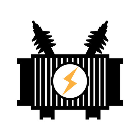 high voltage electrical transformer icon vector symbol designのイラスト素材