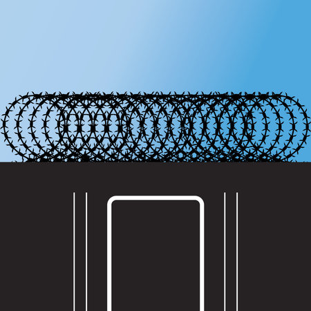 barbed wire icon vector illustration symbol design backgroundのイラスト素材