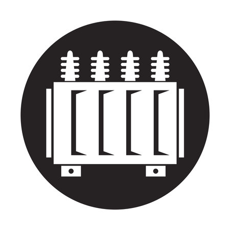 high voltage electrical transformer icon vector symbol design