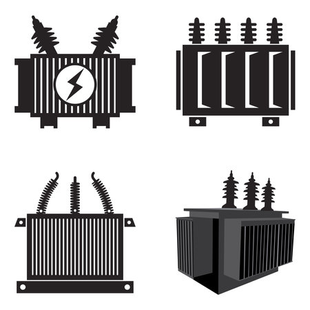 high voltage electrical transformer icon vector symbol designのイラスト素材