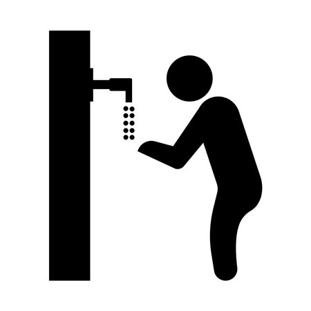 icon of ablution or cleansing before worship in the Islamic religion vector illustration symbol designのイラスト素材