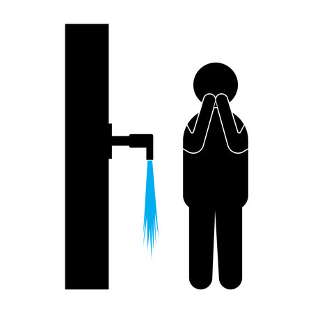 icon of ablution or cleansing before worship in the Islamic religion vector illustration symbol designのイラスト素材