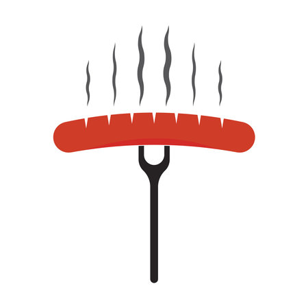 Sausage Grilled Icon. One of Outdoor Party Menu, Meal Symbol - Vector illustration designのイラスト素材