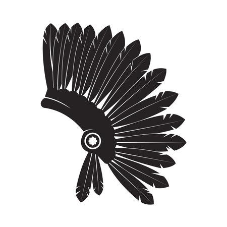 American Native Chief Head Indian Logo vector illustration designのイラスト素材