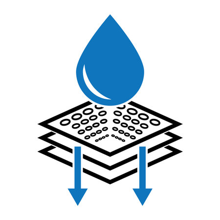 Water Drain, Bathroom Sink, Plumbing vector illustration, water absorption technology iconのイラスト素材