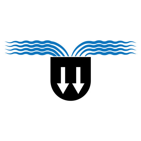 Water Drain, Bathroom Sink, Plumbing vector illustration, water absorption technology iconのイラスト素材