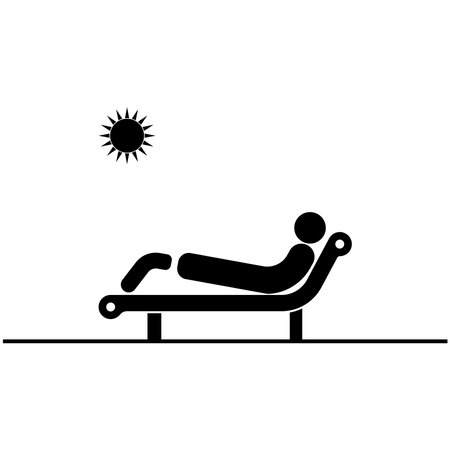 sunbathing icon vector illustration symbol designのイラスト素材
