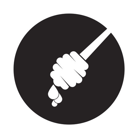 Honey dipper logo vector illustration symbol designのイラスト素材
