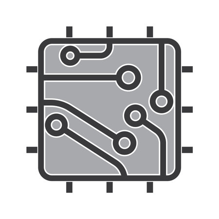 chip processor vector icon illustration designのイラスト素材