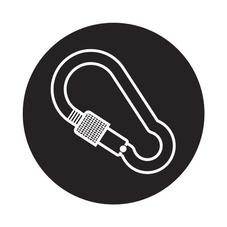 Mountain equipment Carabiner icon vector illustration symbol design