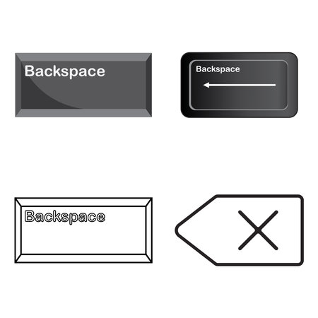 Backspace button icon vector illustration symbol designのイラスト素材