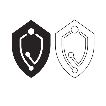 Shield logo vector illustration template designのイラスト素材
