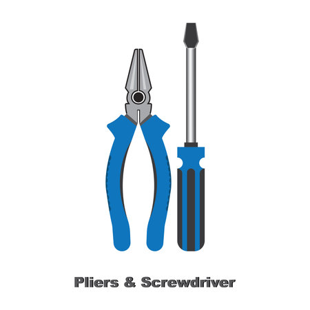 Pliers and Screwdriver icon,vector illustration logo template