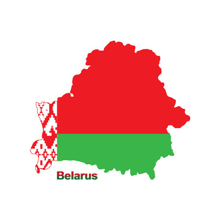 Map and flag of Belarus. Vector illustration on a white background.のイラスト素材