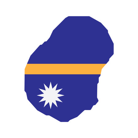 Map of Nauru with flag. Vector illustration on white background.のイラスト素材