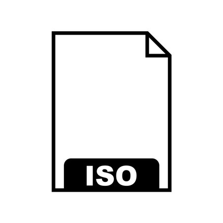 iso file icon. File format extension symbol. Flat vector illustration.のイラスト素材