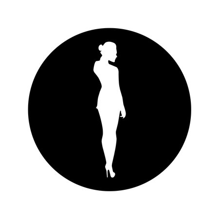 Silhouette of female model, Fashion mannequin, Vector illustration, female design.のイラスト素材