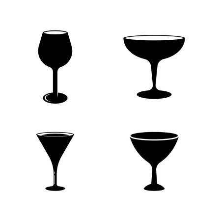 wine glass icon element logo designのイラスト素材