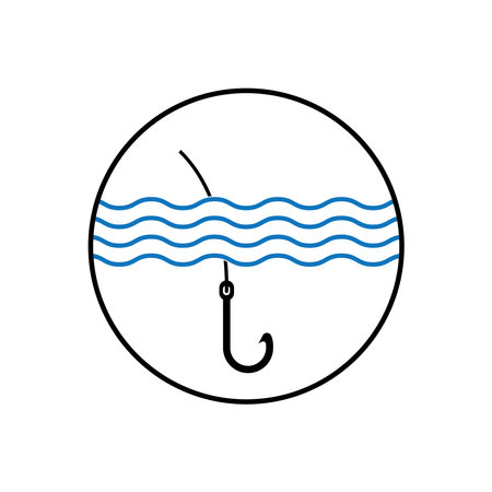 Fishing hook logo illustration element designのイラスト素材