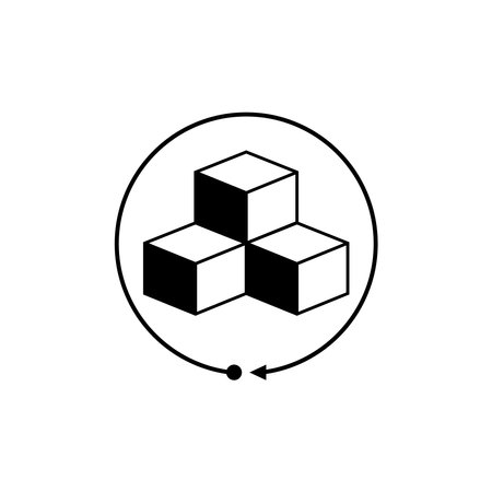 three cube logo illustration element designのイラスト素材