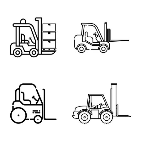 forklift icon illustration element designのイラスト素材