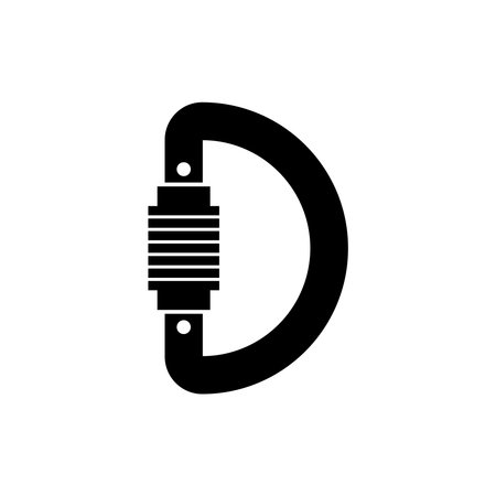 Rock Climbing Safety Carabiner Icon Illustration Element Designのイラスト素材