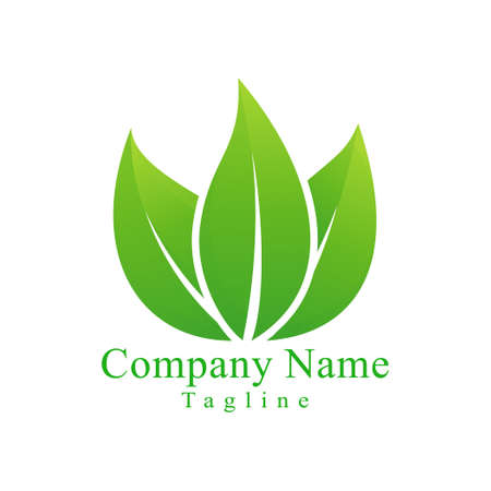 Green Leaf Logo Vector Design For Medicine or Company Logo. With Gradient styleのイラスト素材