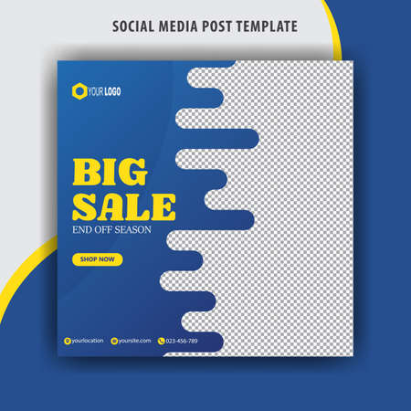 Abstract big sale template post for social media, template for fashion sale adsのイラスト素材