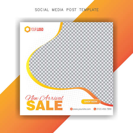 Template Social Media Post, Template For Fashion Sale, Web Banner and Social Media Post Designのイラスト素材