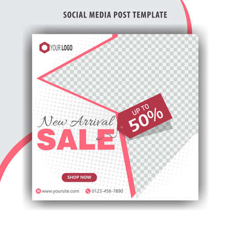 Social media ads square post template, fashion sale web social media banner templateのイラスト素材