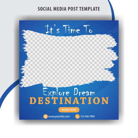 Abstract Template Post For Social Media Ad, Design For Travel Adsのイラスト素材