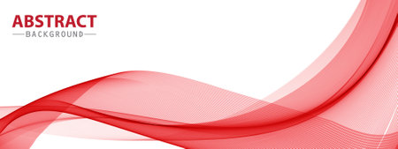 Modern flowing red wave banner backgroundのイラスト素材