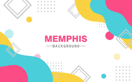 Modern memphis background with elementsのイラスト素材