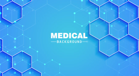 Blue medical background with hexagonal shape designのイラスト素材