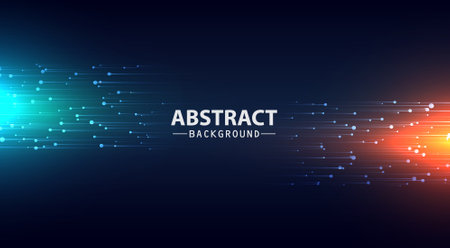 Backend technology concept with glowing lines backgroundのイラスト素材