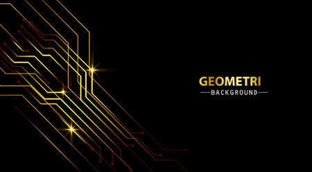 Digital gold circuit lines technology background designのイラスト素材