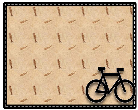 Picture frame bike or cycling with a small fish background and border colors style 1の写真素材