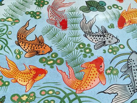 The art paint at China temple wallの素材