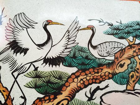 The art paint at China temple wallの素材