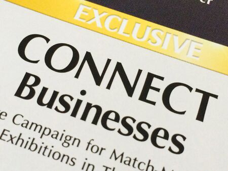 Focus connect business word on food safety magazine backgroundの素材