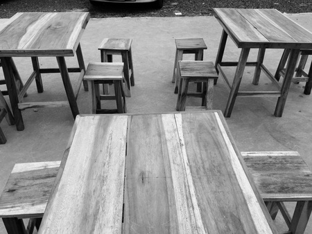 Wood old vintage table and chairの素材