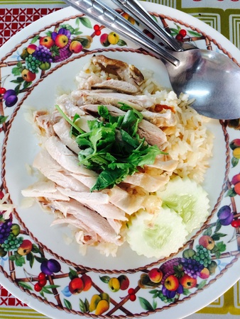Hainanese chicken rice with soupの素材