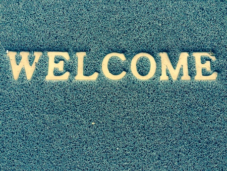 welcome alphabet on the floor with copy spaceの素材