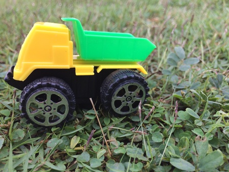 Toy truck in the gardenの素材