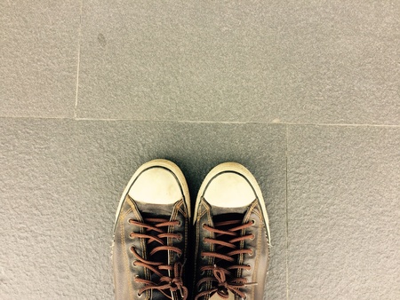 vintage or old sneaker , travel and freedom conceptの素材