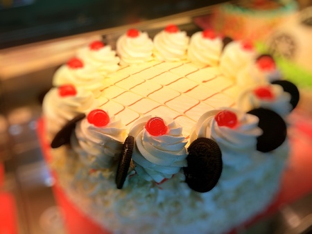 blur photo of birthday cakeの素材