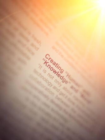 Blurry text highlighting creative and knowledgeの素材
