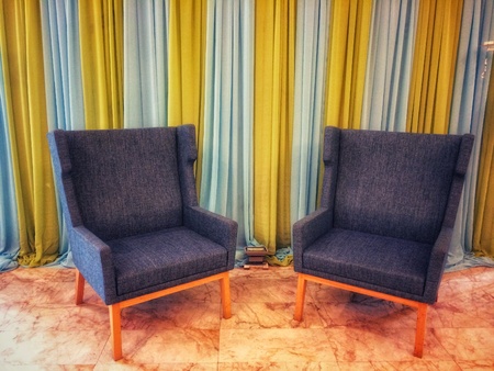 vintage wood chair decoration in the party, party backdrop backgroundの素材