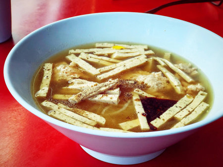 fermented pork sausage with soup, Thaifood, Thai cuisine and travel concept