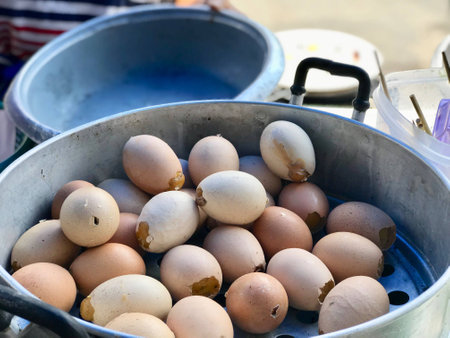 close up grilled egg, food Thailand travel street food conceptの素材